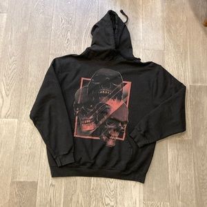 Tultex 320 skull Hoodie pullover kangaroo sweatshirt